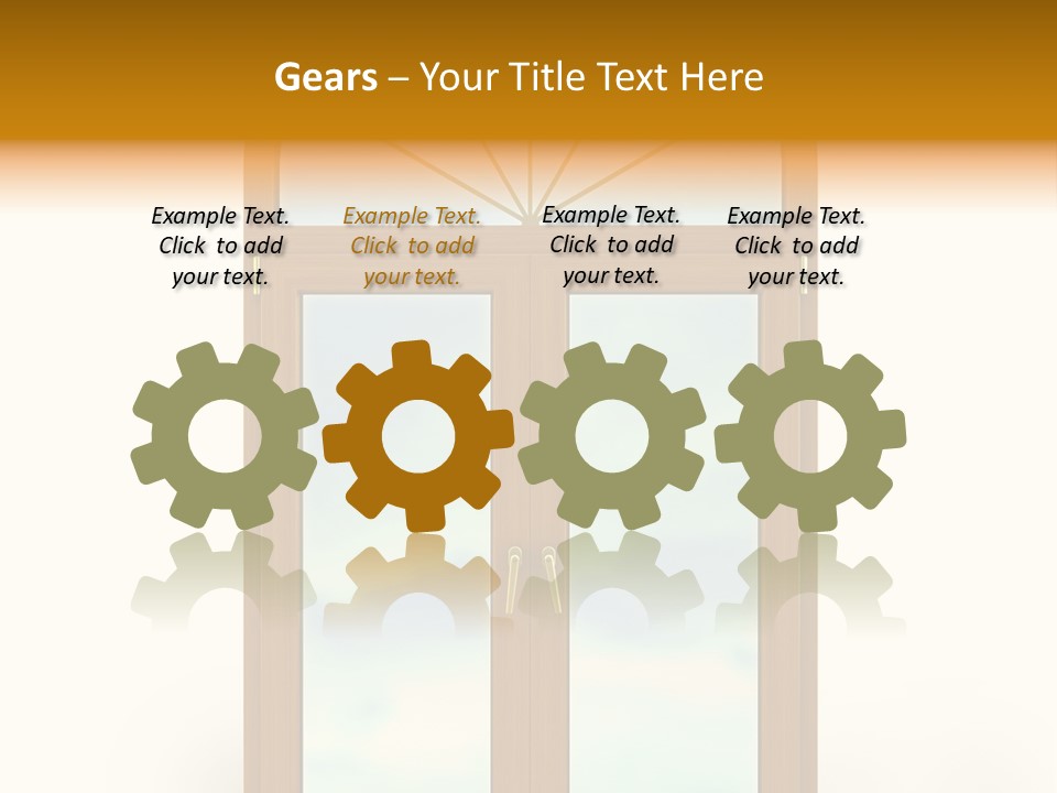 Double Golden Plastic PowerPoint Template