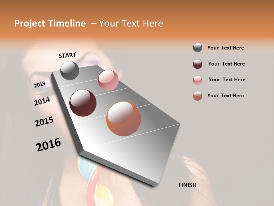 Long Pinup Shadows PowerPoint Template