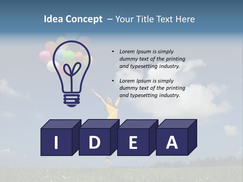 Balloons Spring Green PowerPoint Template