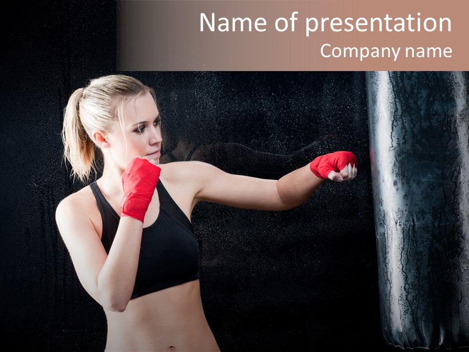 Kick Box Strong  PowerPoint Template