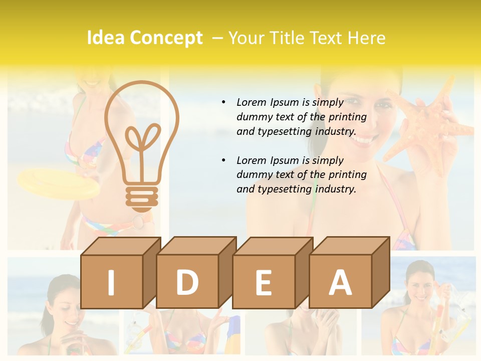 Lingerie Ocean Body PowerPoint Template