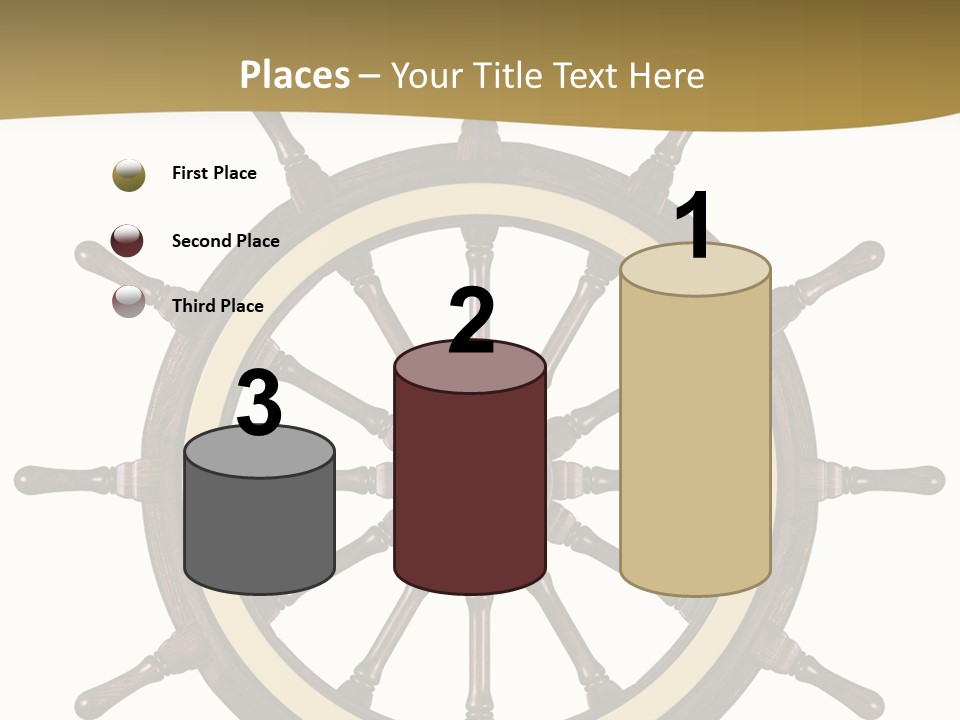 Sea Shipping Steering Wheel PowerPoint Template
