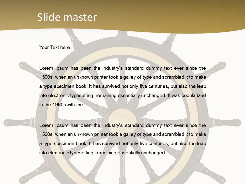 Sea Shipping Steering Wheel PowerPoint Template