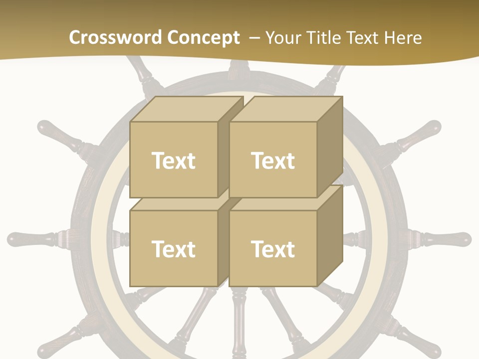 Sea Shipping Steering Wheel PowerPoint Template