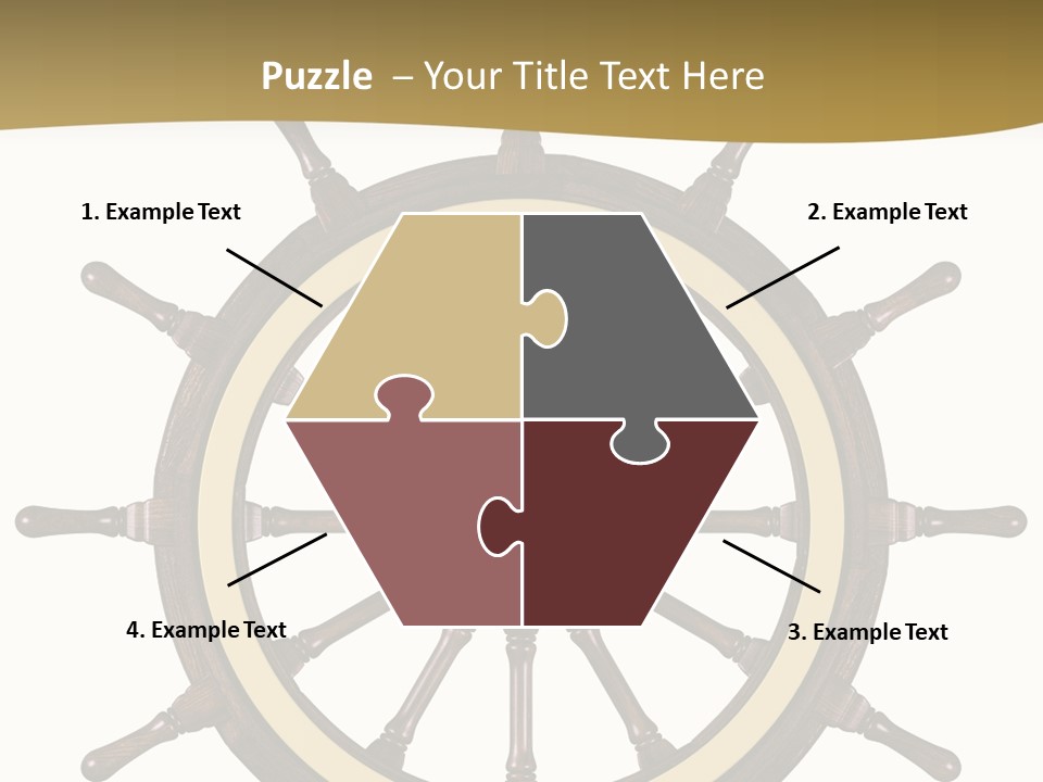 Sea Shipping Steering Wheel PowerPoint Template
