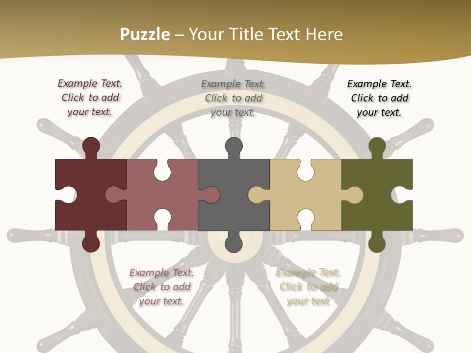 Sea Shipping Steering Wheel PowerPoint Template