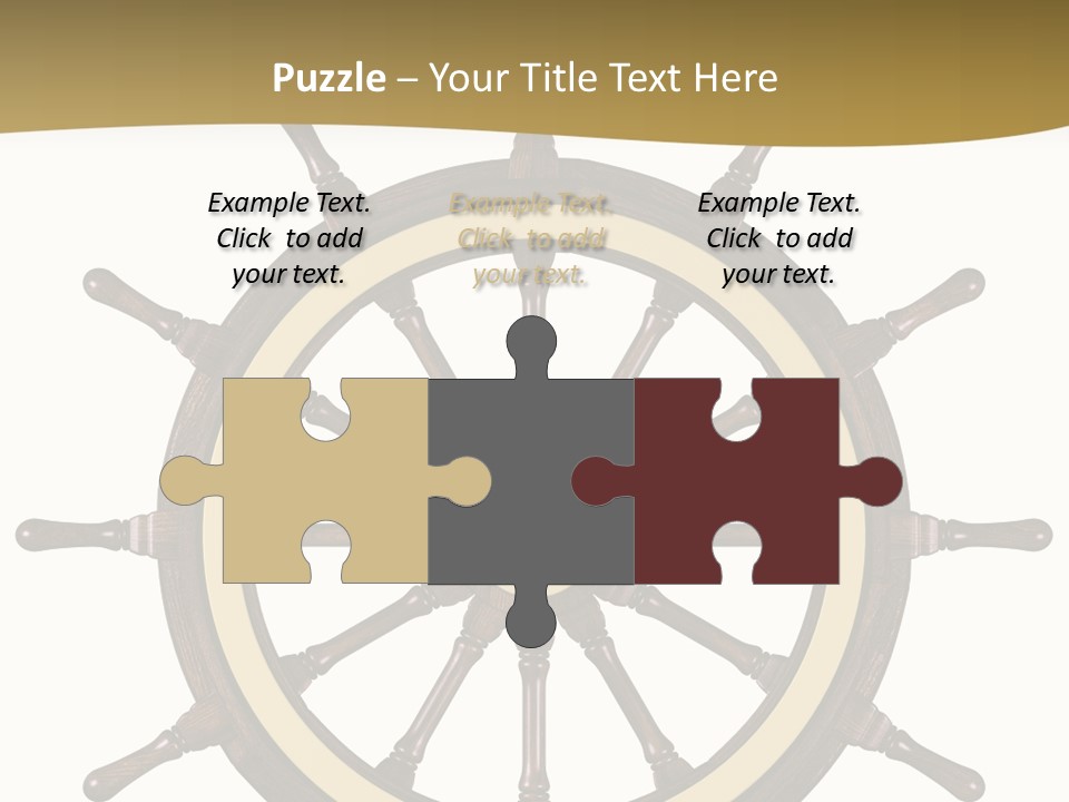 Sea Shipping Steering Wheel PowerPoint Template