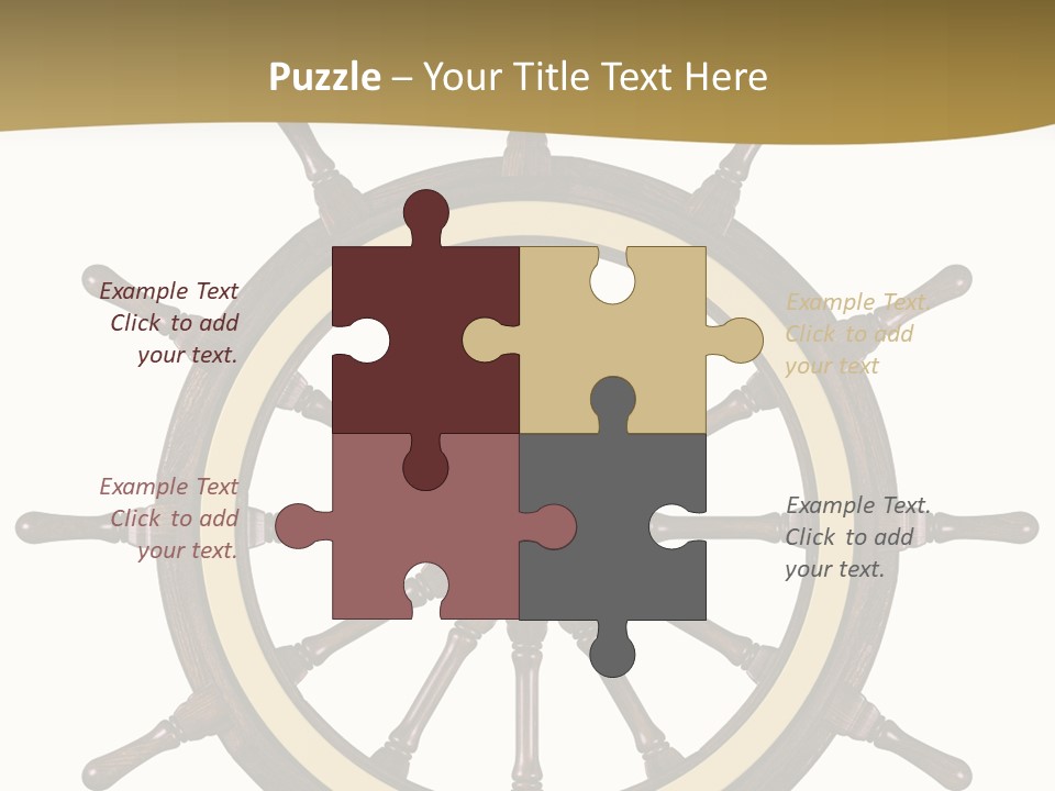 Sea Shipping Steering Wheel PowerPoint Template