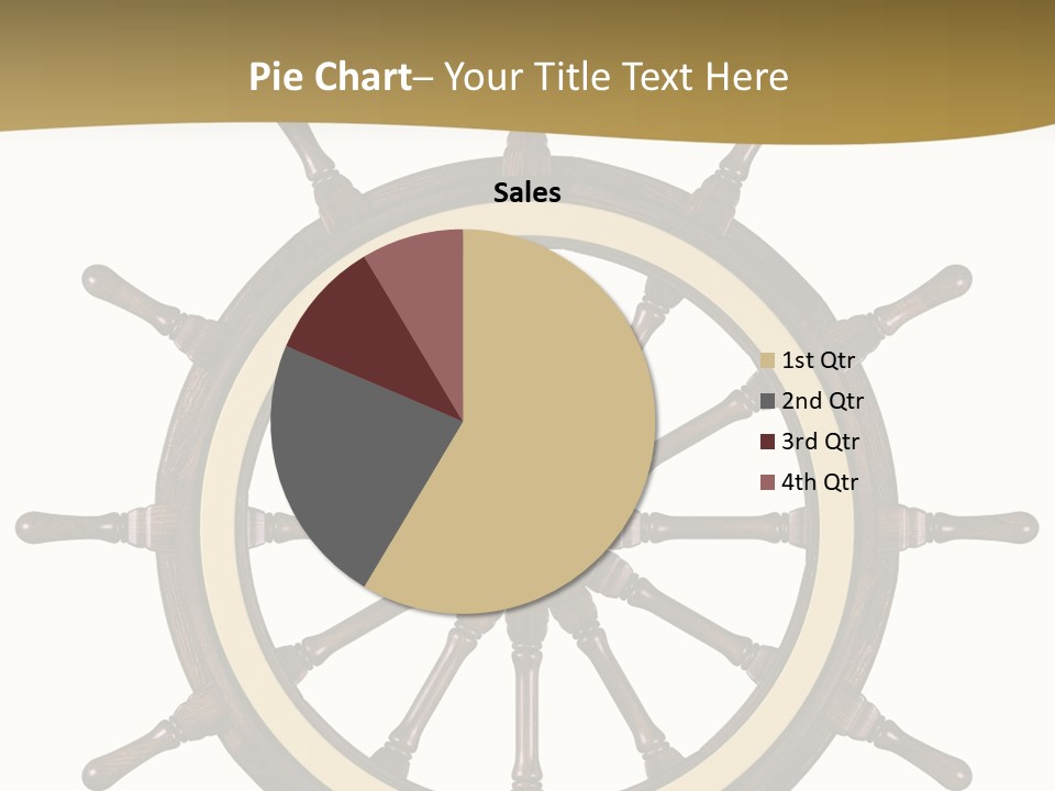Sea Shipping Steering Wheel PowerPoint Template