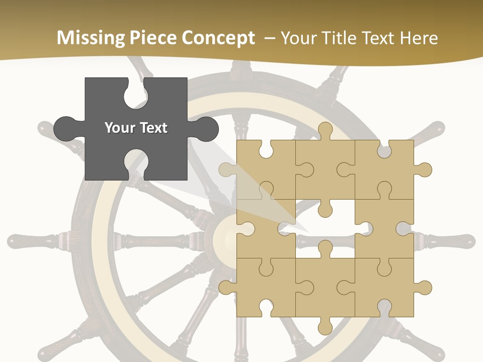 Sea Shipping Steering Wheel PowerPoint Template