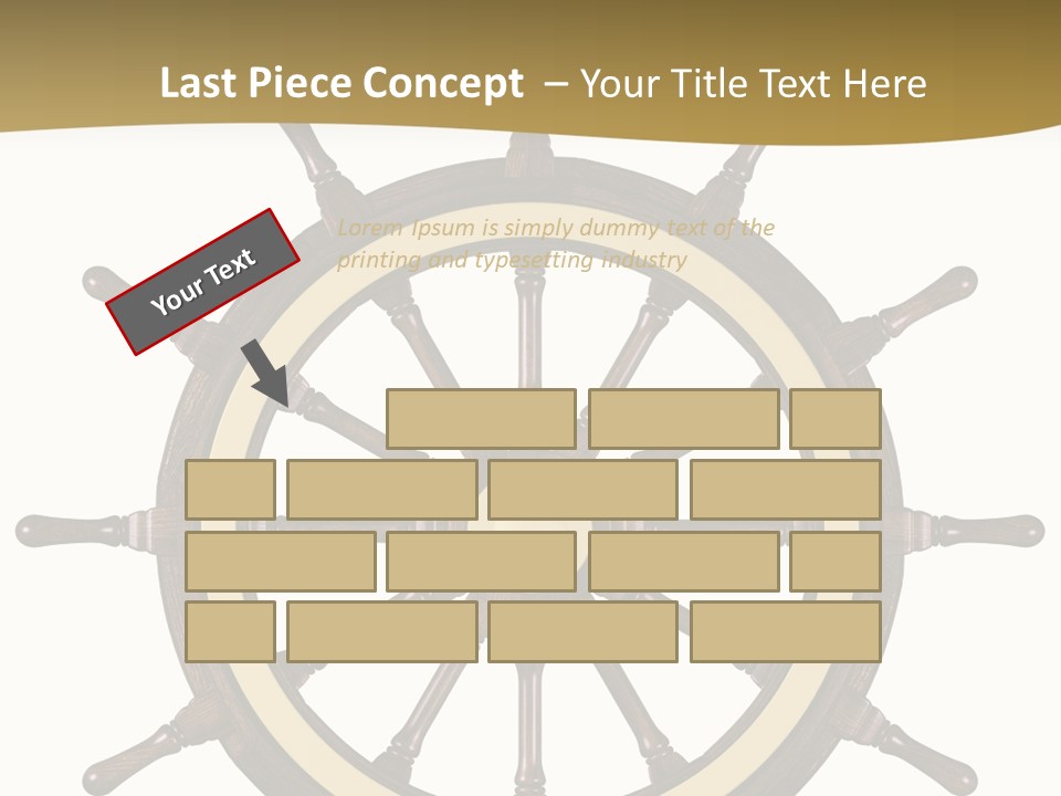 Sea Shipping Steering Wheel PowerPoint Template