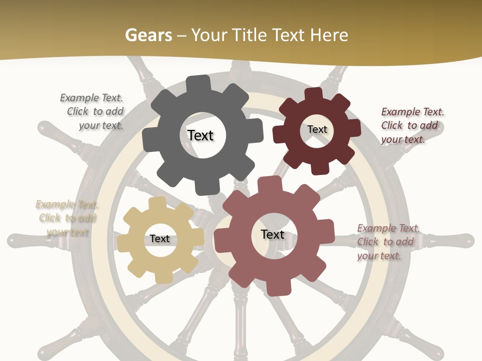 Sea Shipping Steering Wheel PowerPoint Template