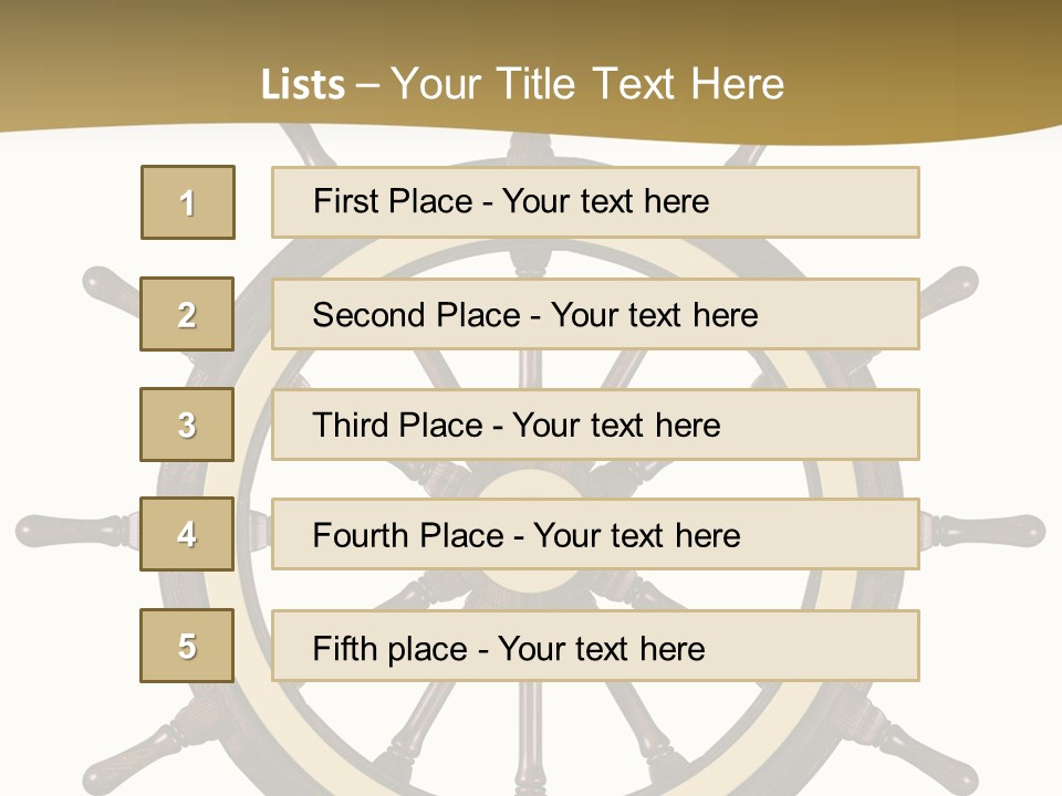 Sea Shipping Steering Wheel PowerPoint Template