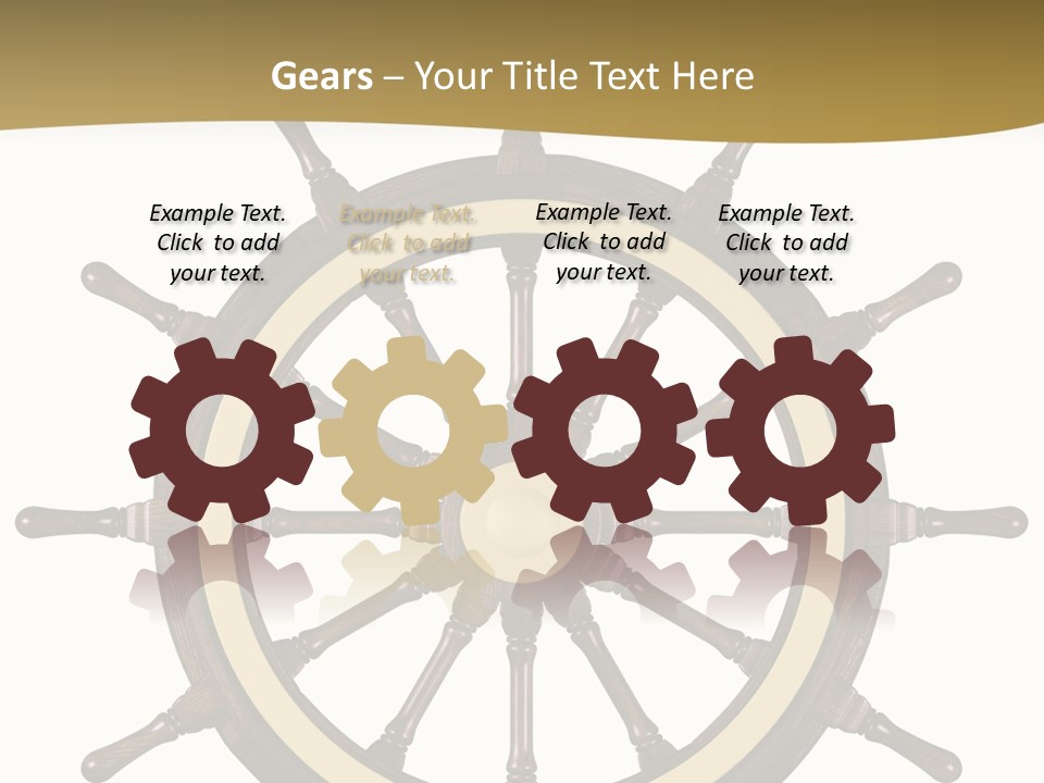 Sea Shipping Steering Wheel PowerPoint Template