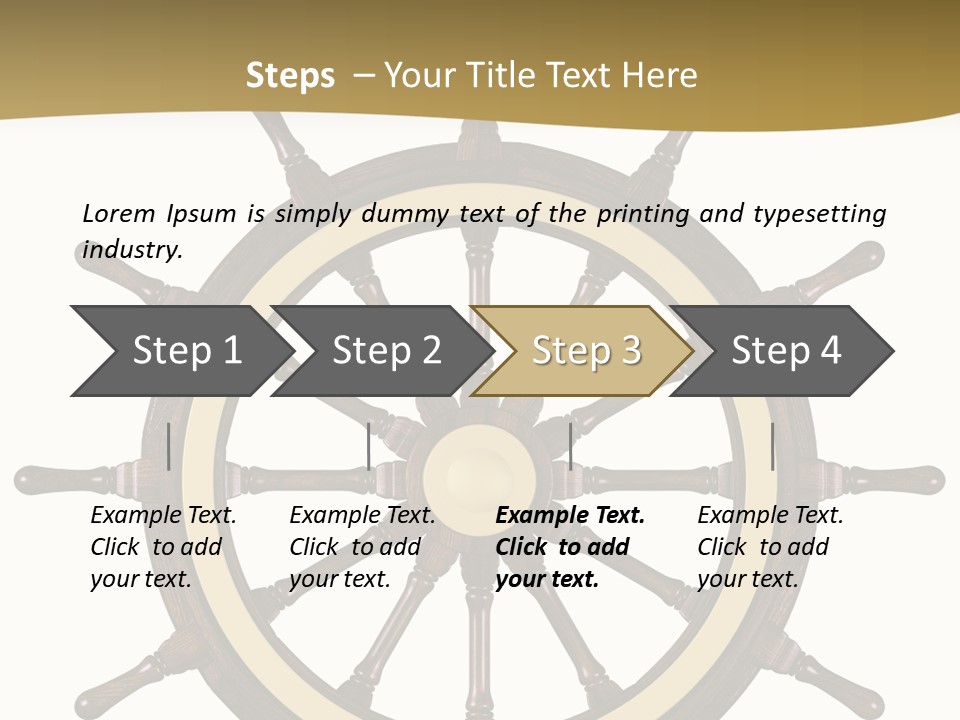 Sea Shipping Steering Wheel PowerPoint Template