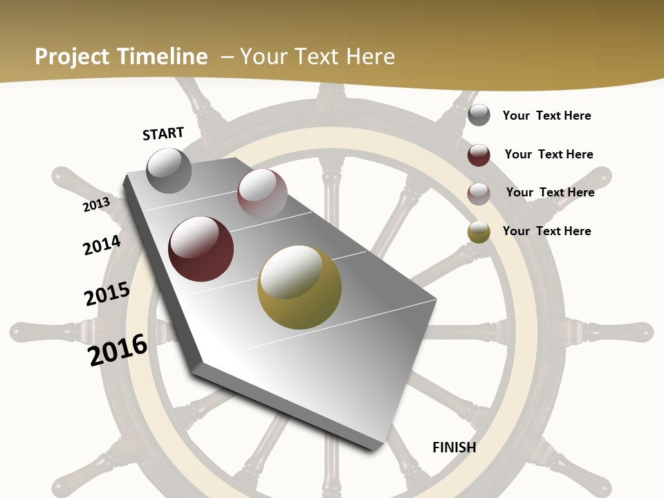 Sea Shipping Steering Wheel PowerPoint Template