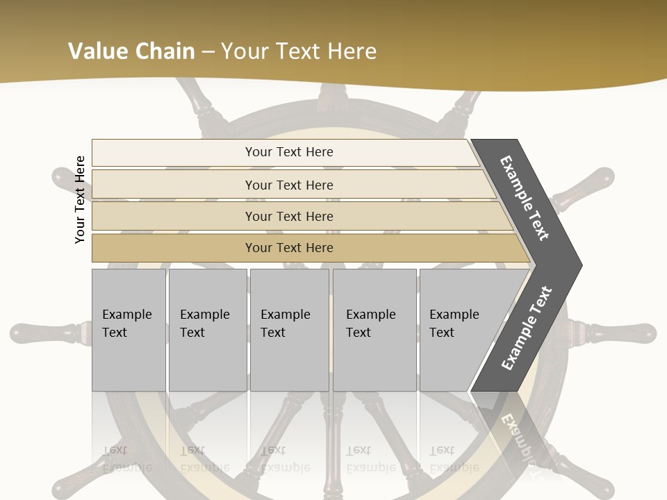 Sea Shipping Steering Wheel PowerPoint Template