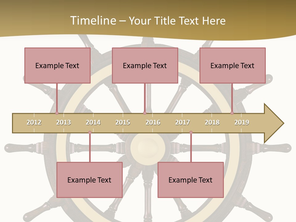 Sea Shipping Steering Wheel PowerPoint Template