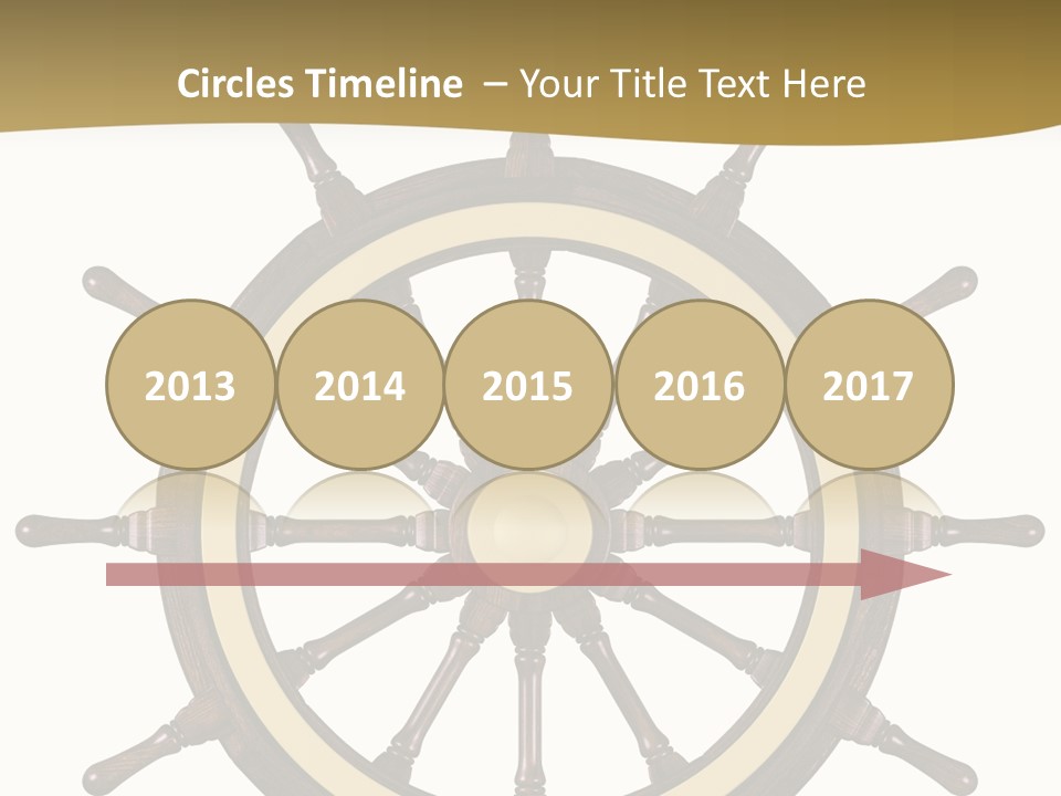 Sea Shipping Steering Wheel PowerPoint Template