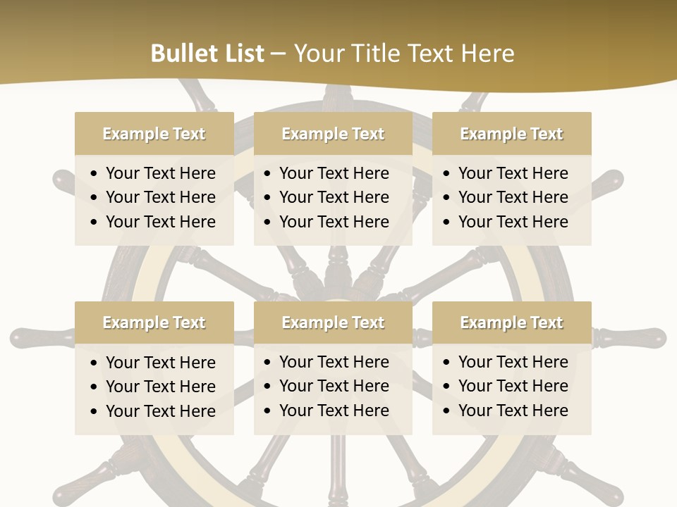 Sea Shipping Steering Wheel PowerPoint Template