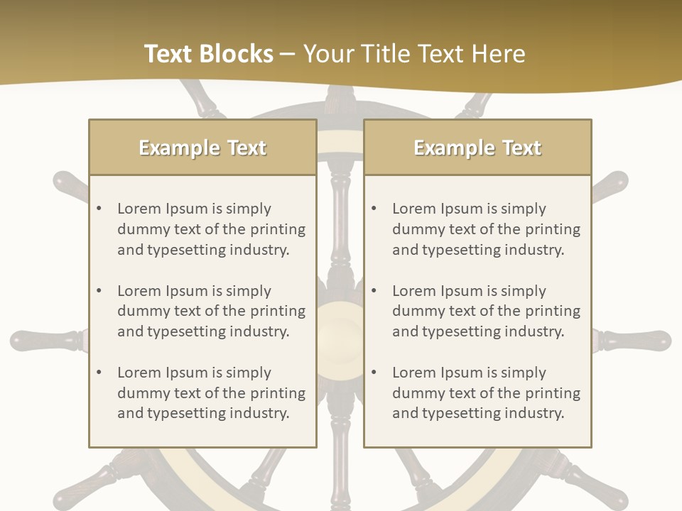 Sea Shipping Steering Wheel PowerPoint Template