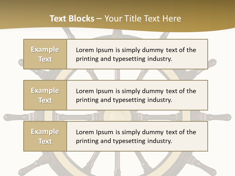 Sea Shipping Steering Wheel PowerPoint Template