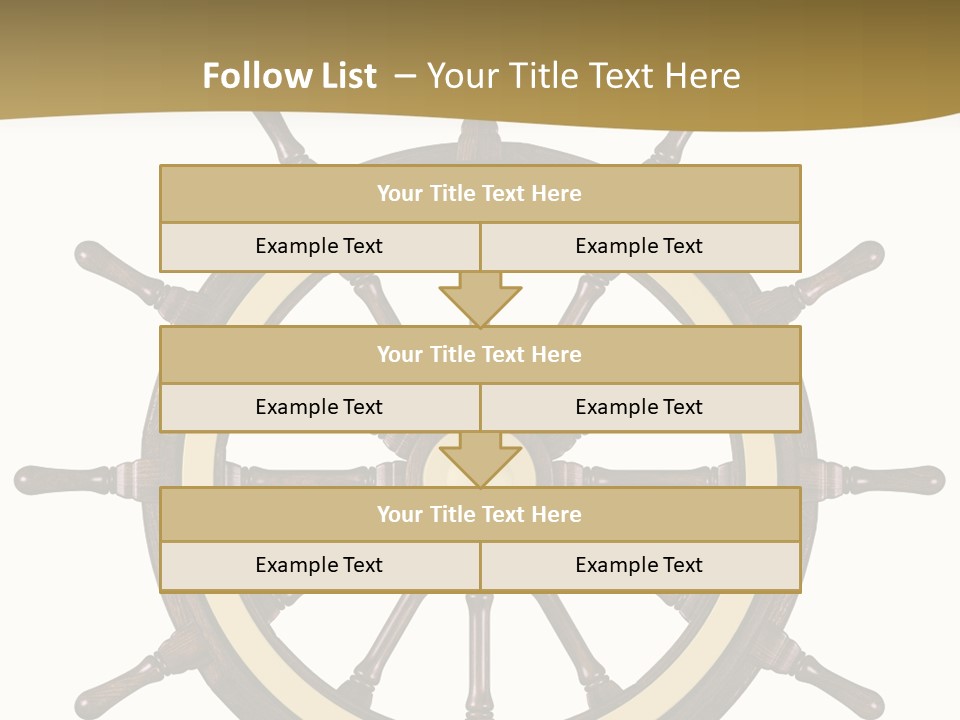Sea Shipping Steering Wheel PowerPoint Template