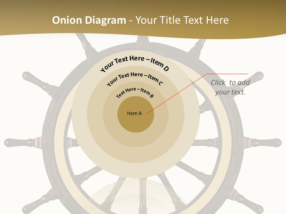 Sea Shipping Steering Wheel PowerPoint Template