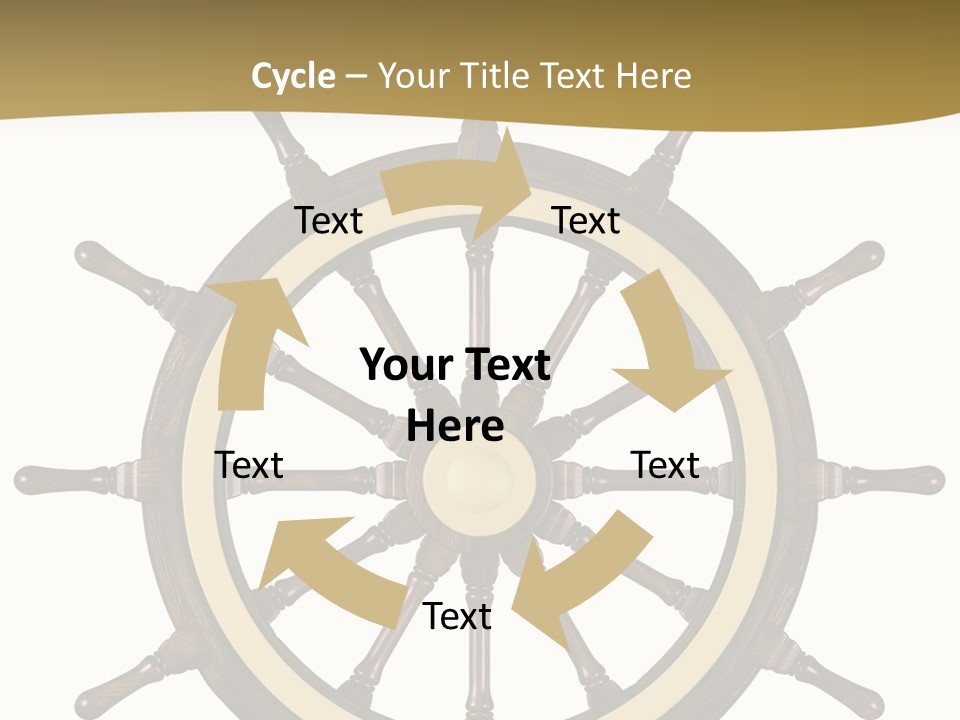 Sea Shipping Steering Wheel PowerPoint Template