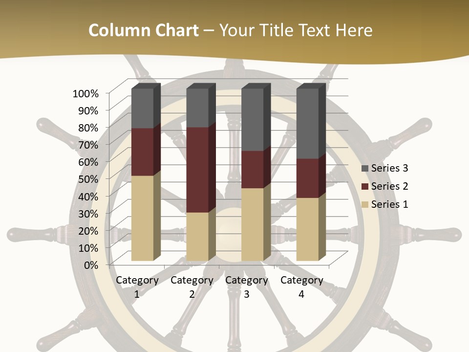 Sea Shipping Steering Wheel PowerPoint Template