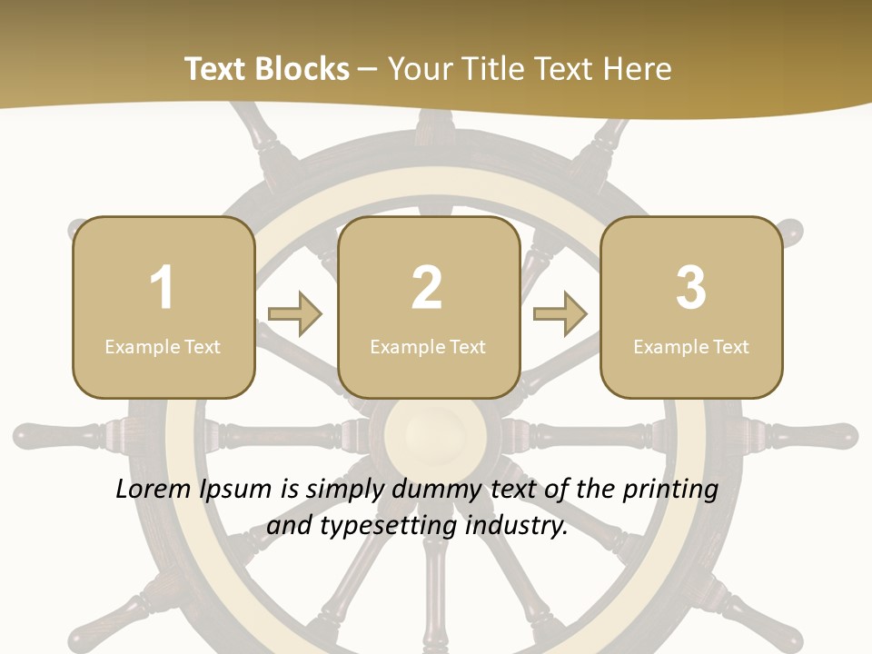 Sea Shipping Steering Wheel PowerPoint Template