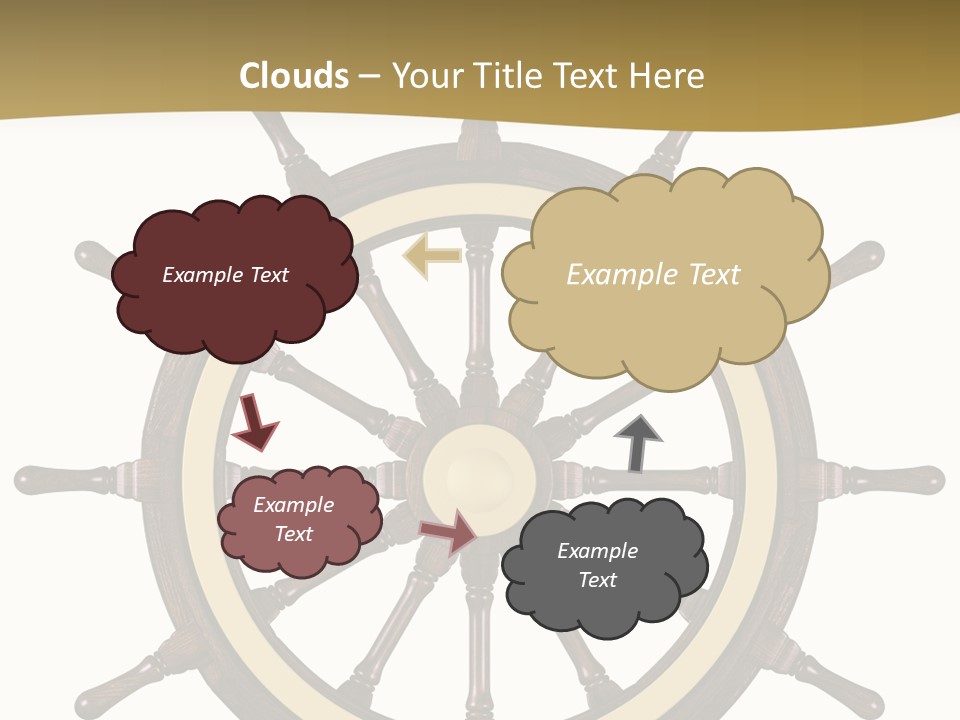 Sea Shipping Steering Wheel PowerPoint Template