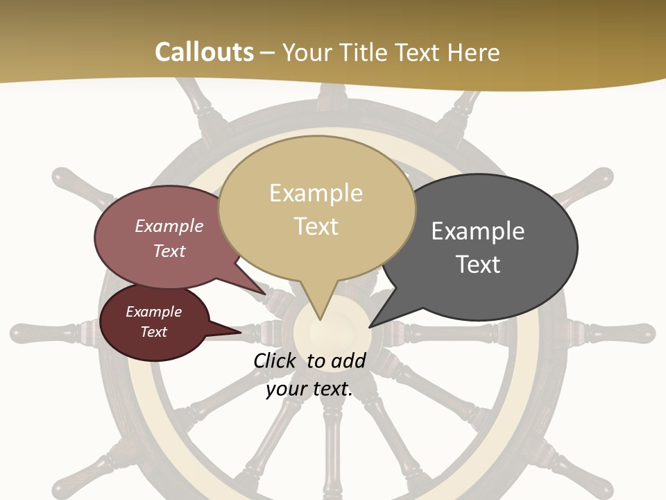 Sea Shipping Steering Wheel PowerPoint Template