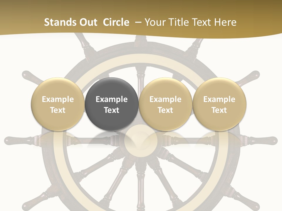 Sea Shipping Steering Wheel PowerPoint Template