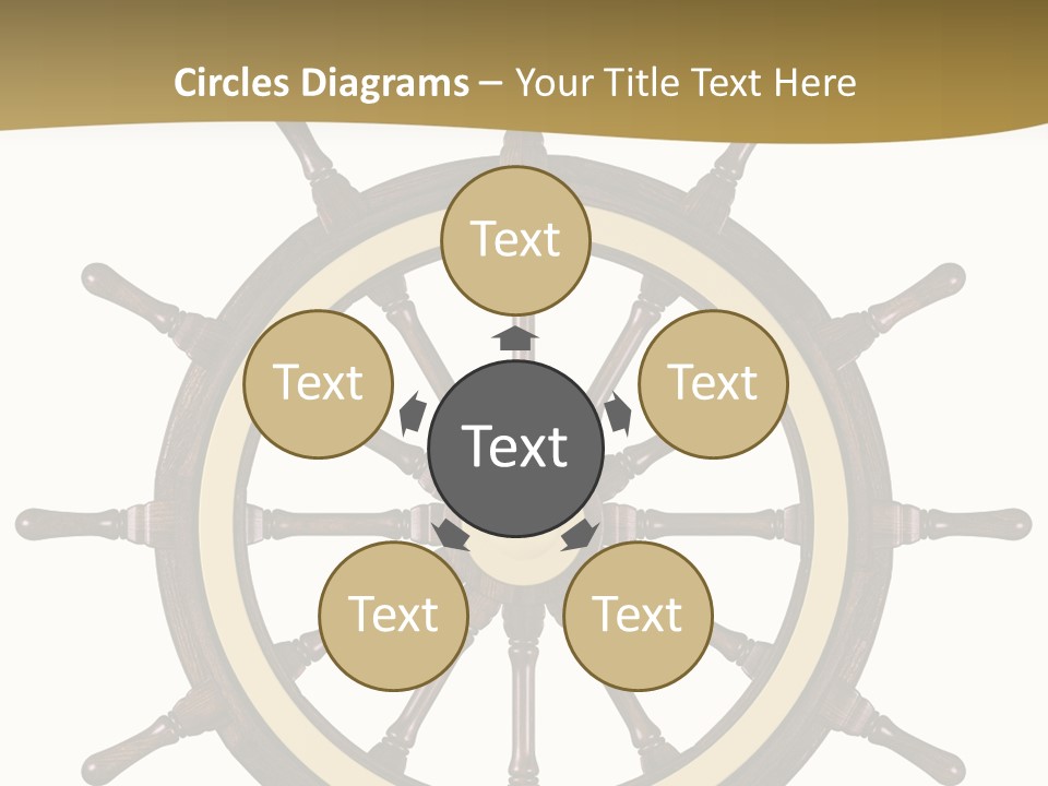 Sea Shipping Steering Wheel PowerPoint Template