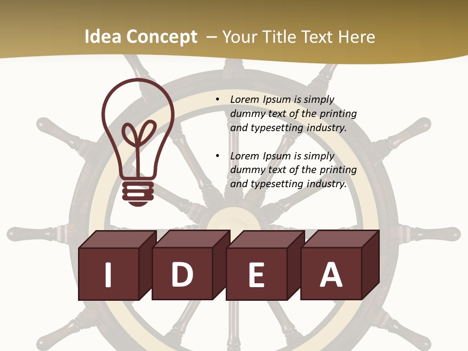 Sea Shipping Steering Wheel PowerPoint Template