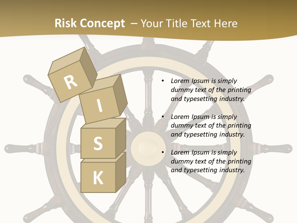Sea Shipping Steering Wheel PowerPoint Template