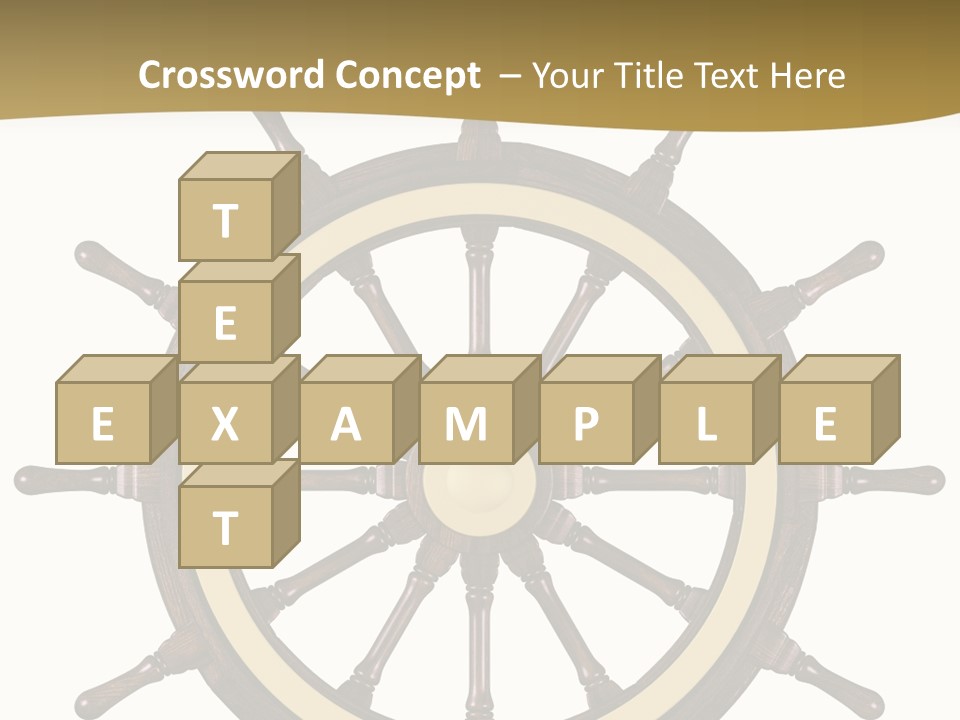 Sea Shipping Steering Wheel PowerPoint Template