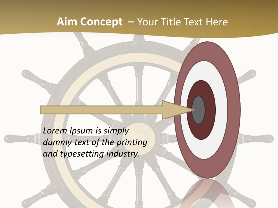 Sea Shipping Steering Wheel PowerPoint Template