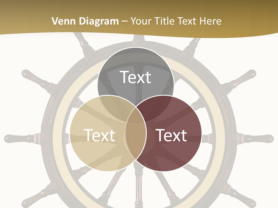 Sea Shipping Steering Wheel PowerPoint Template