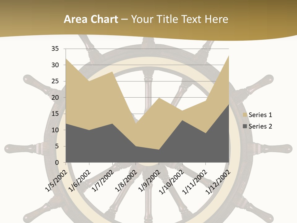Sea Shipping Steering Wheel PowerPoint Template