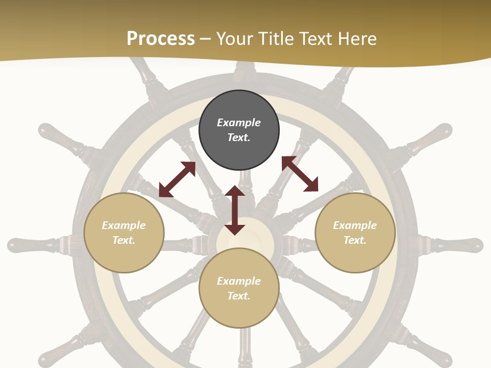 Sea Shipping Steering Wheel PowerPoint Template