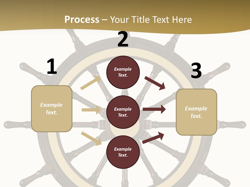 Sea Shipping Steering Wheel PowerPoint Template
