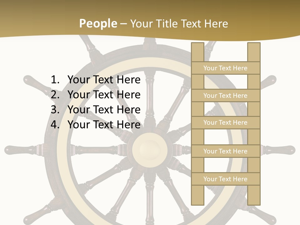 Sea Shipping Steering Wheel PowerPoint Template