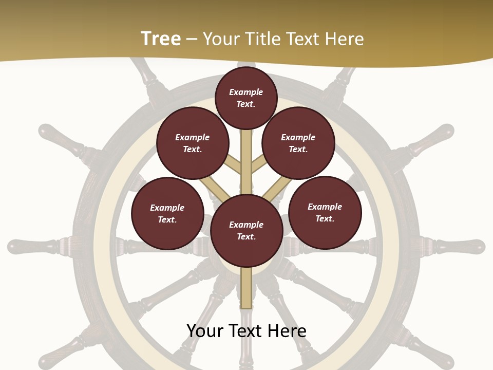 Sea Shipping Steering Wheel PowerPoint Template