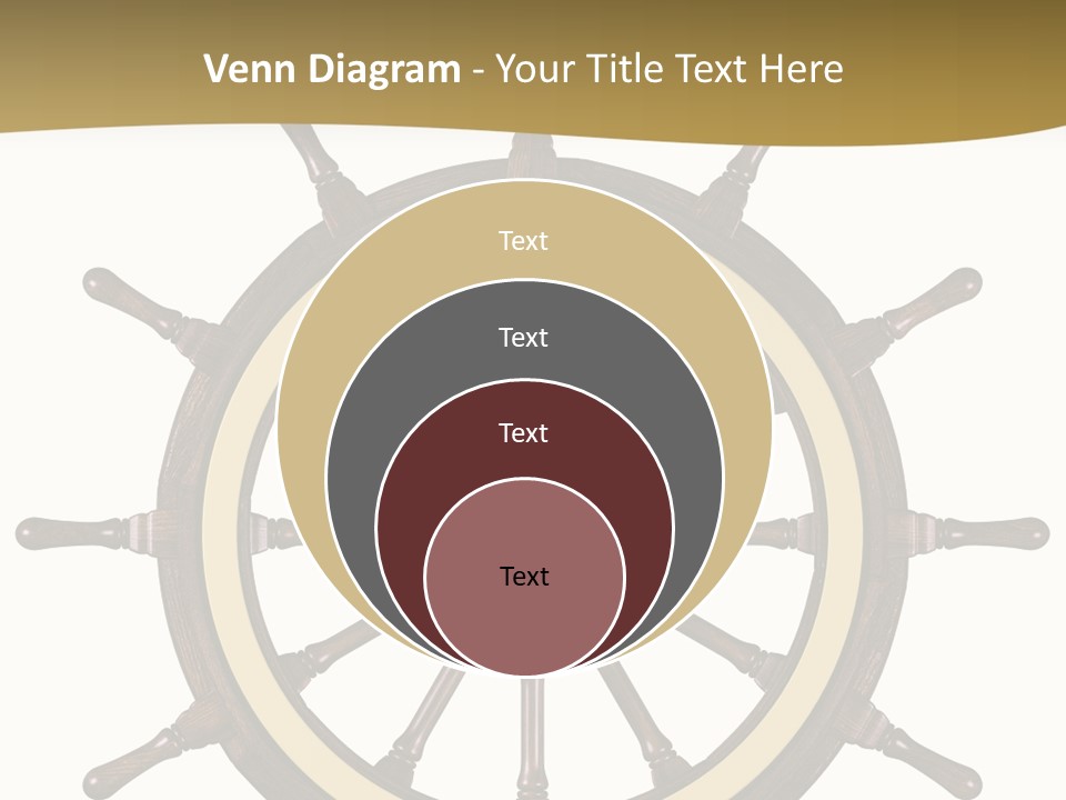 Sea Shipping Steering Wheel PowerPoint Template