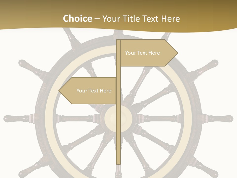 Sea Shipping Steering Wheel PowerPoint Template