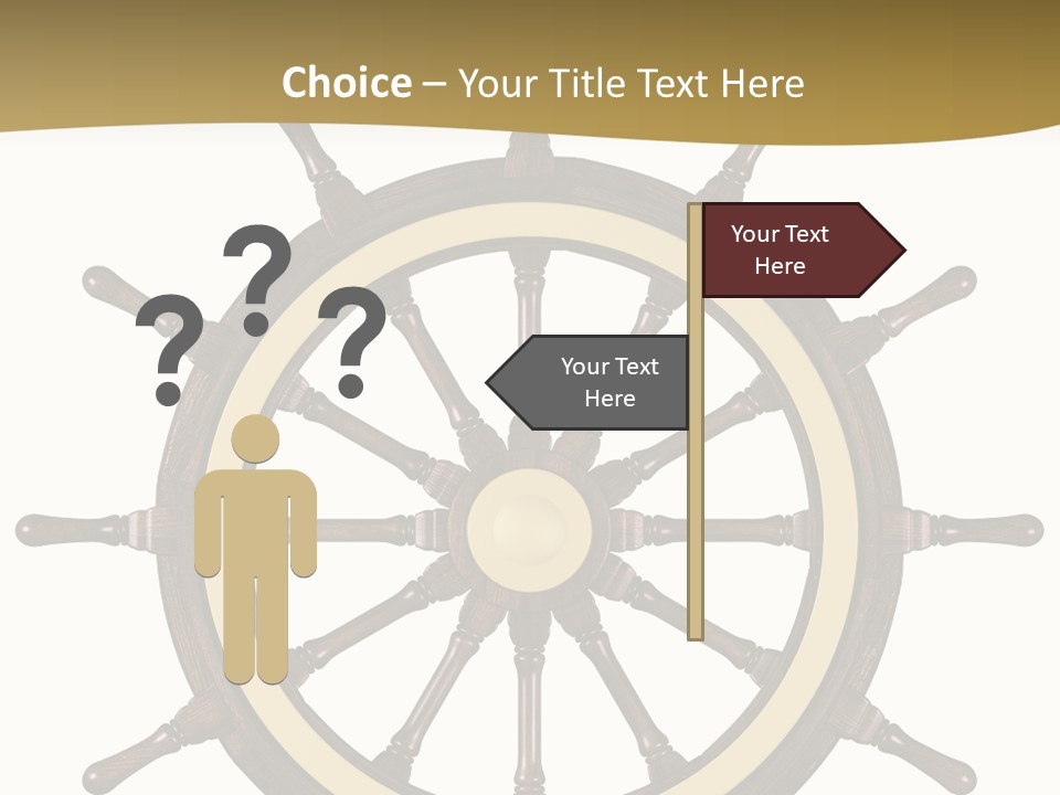 Sea Shipping Steering Wheel PowerPoint Template
