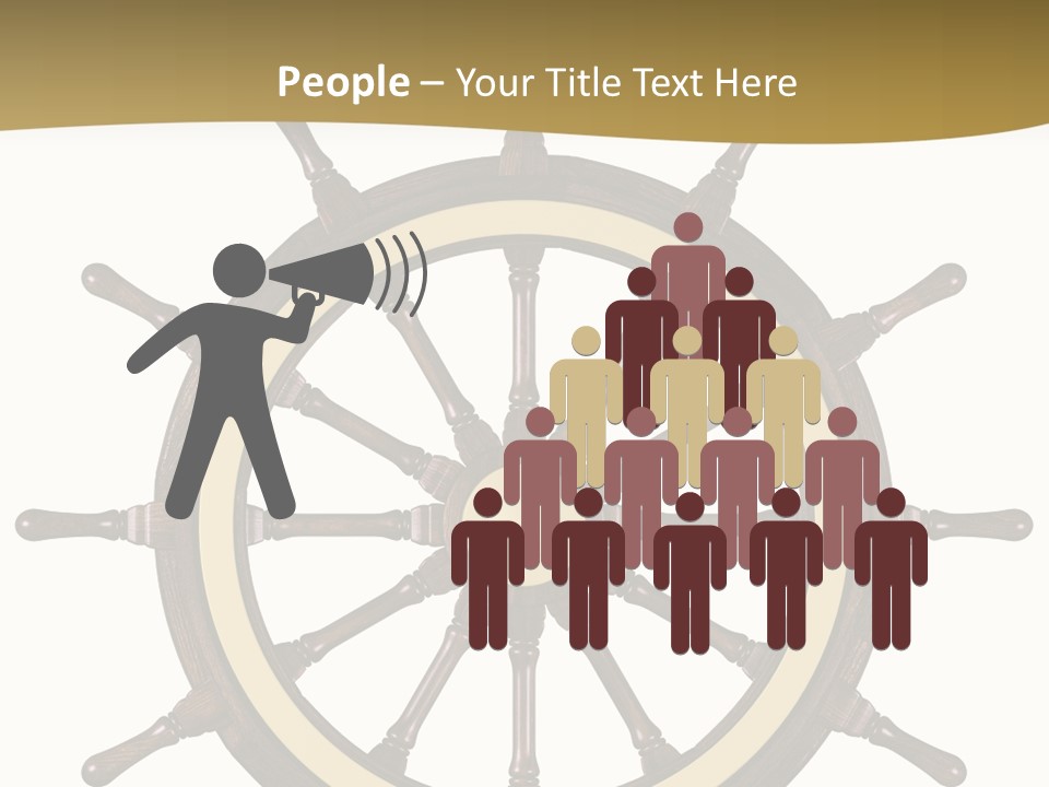 Sea Shipping Steering Wheel PowerPoint Template