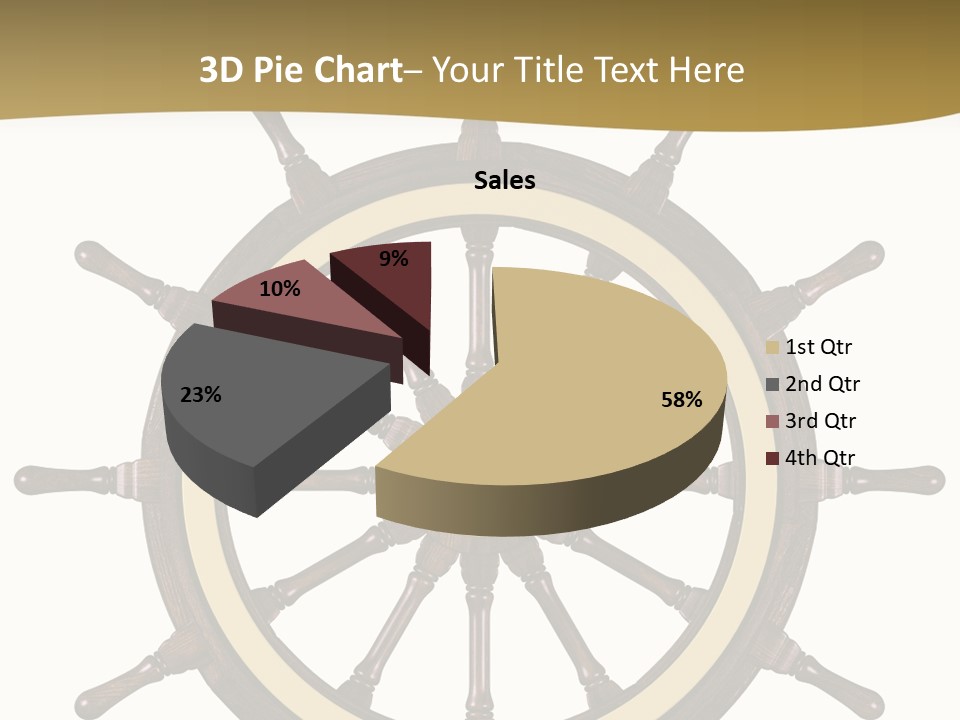 Sea Shipping Steering Wheel PowerPoint Template